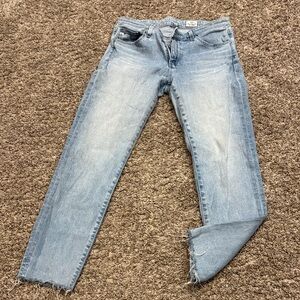 AG Adriano Goldschmied Faded Blue Cropped Jeans